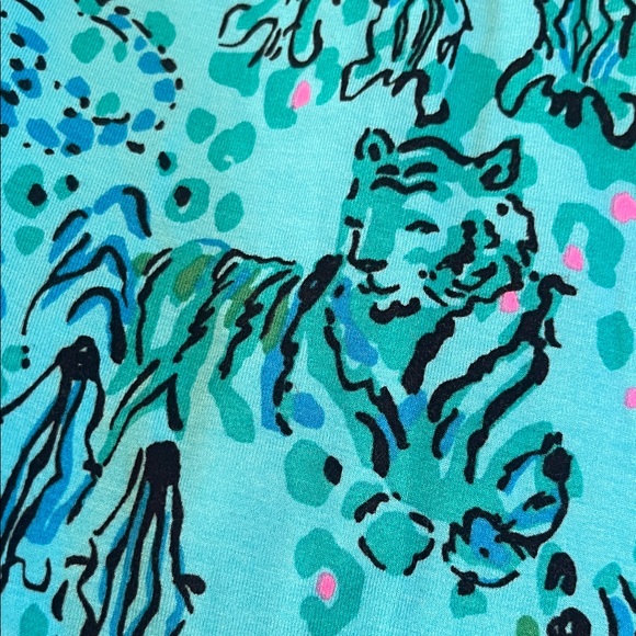 Lilly Pulitzer NWT Teal and Black Strapless Animal Print Maxi Dress - Picture 7 of 10